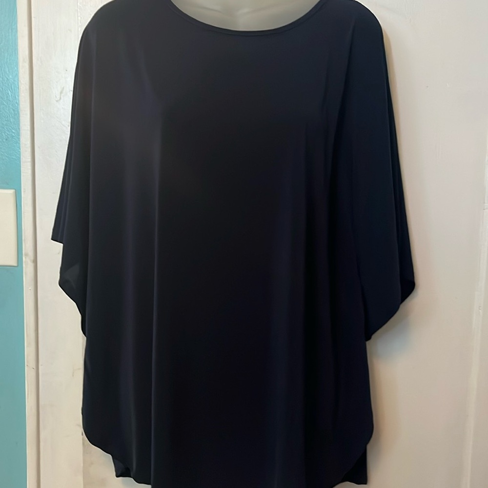 Peek A Boom Navy Blue Woman’s Top 1X